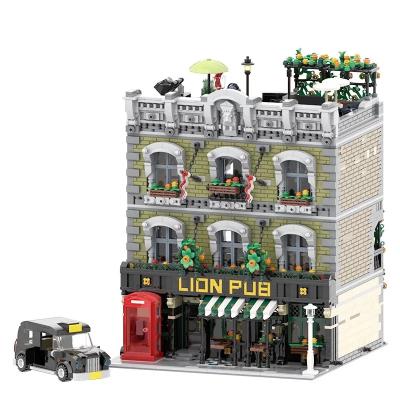 China DIY PLAY 89107 MOC-30010 Sight Building Blocks 5910+pcs/set Lion Pub Create Expert Street For Kids Christmas Gifts for sale