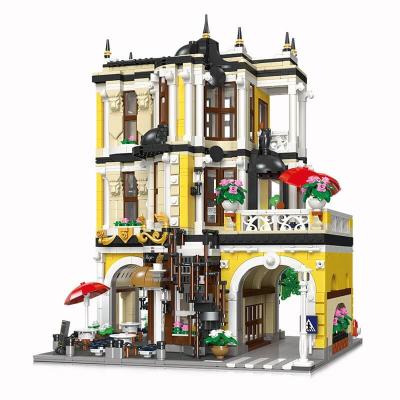 China DIY TOY 89124 2985+pcs/set Tea Shop Create Expert Street View Building Block Toys For Kids Christmas Gifts for sale