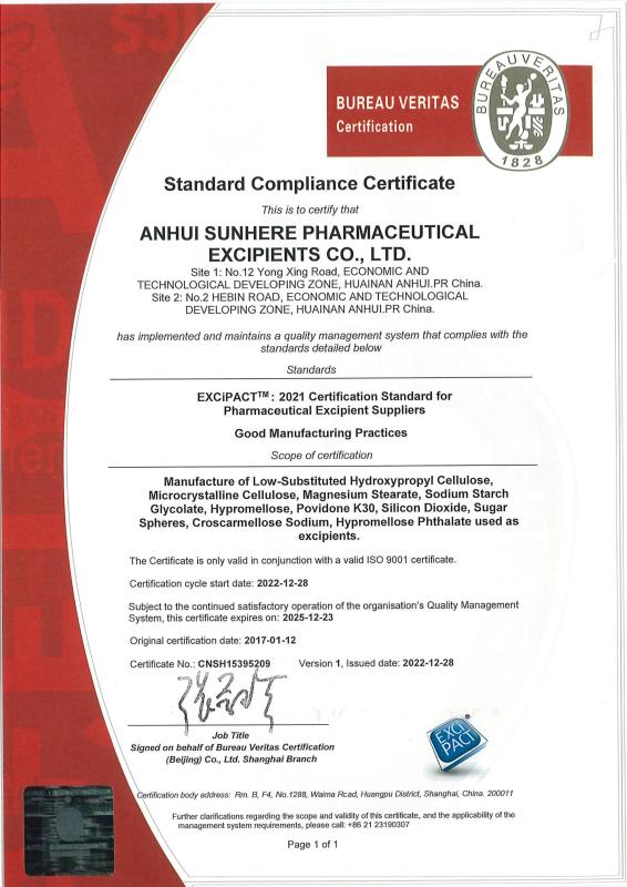 EXCiPACT - Anhui Sunhere Pharmaceutical Excipients Co., Ltd.