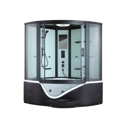 China Hot Selling Steam Massage K7028H Matte Black Steam Bath With Massage Bathtub for sale