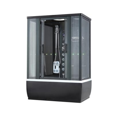 China Steam Massage K7082H Black Shower Cabin Steam Shower Room With Bathtub for sale