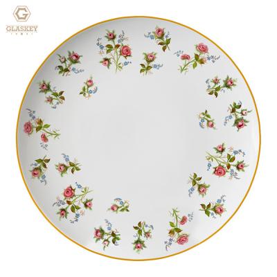 China Rustic Gold Rim Ceramic Dinner Plates Disposable Retro Disposable Italian Ceramic Japanese Tableware for sale