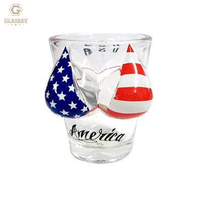 China Sexy American Lady Body Art Shot Glass Short Cup Bikini Sip Style Hotel Bar Gift Ornament Advertising Cup for sale