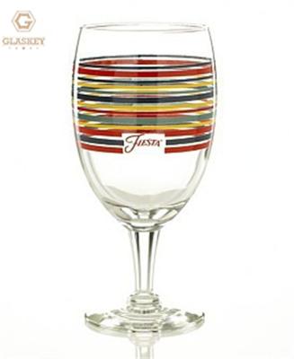 China Classic Logo Printing Red Wine Glass Custom Hand Cut Out Colored Wine Glasses for sale