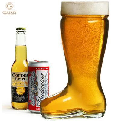 China Customized Promotional Custom Beer Glass Modern Logo Drinking Glasses Creative Shape Soccer Boot for sale