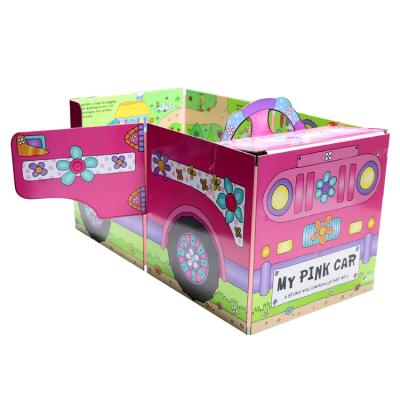 China paper & Lovely Multifunctional Cardboard Cardboard Girl Pink Toy Car For Children Study Intelligence Development for sale