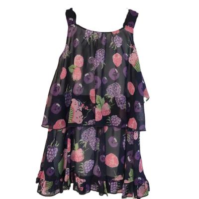 China Factory Casual Beach Sun Mini Dresses V-Neckline Breathable High Quality Floral Ladies Chiffon For Women for sale