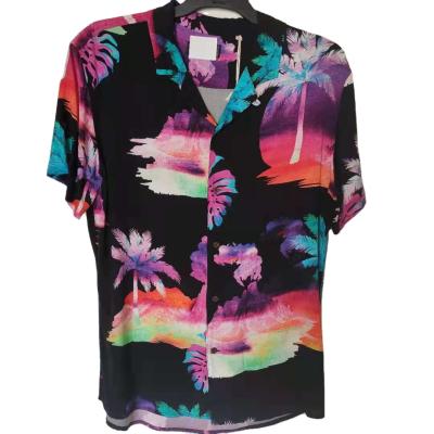 China Breathable Tree Men's Leisure Beach Short Sleeves for sale