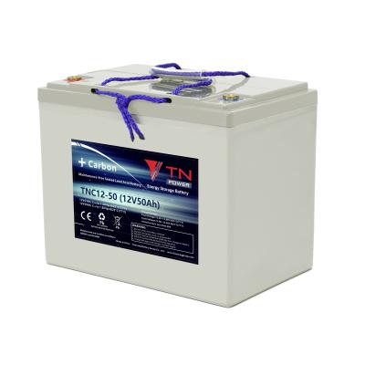 China Machine- Storage TNC lead-acid batteries power battery carbon lead 12V 50Ah deep cycle battery for sale