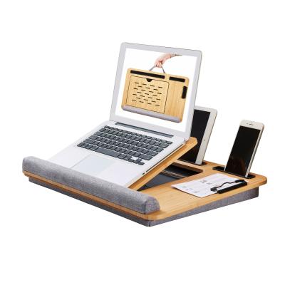 China Adjustable Bamboo Lap Desk Pillow Bamboo Laptop Stand Angle and Height (Height) Nice Quality Adjustable for sale