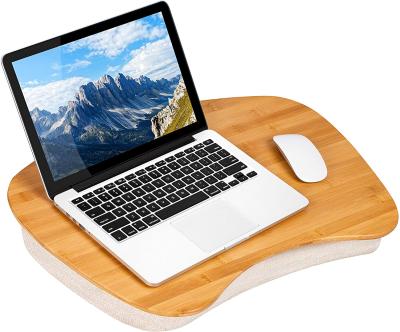 China (Angle)Adjustable Portable Laptop Desk Movable With Cushion Bamboo Notebook Study Desk for sale