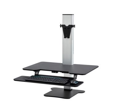 China Powered (Height) Adjustable Sit To Stand Bi-Tier Single Desk Monitor, Height Adjustable Desk Converter, Monitor Riser for sale