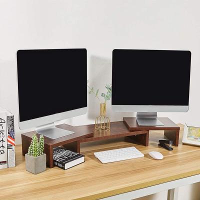 China Notebook (Height) Desktop Monitor Stand Laptop Riser Adjustable Monitor Stand Wooden Desk Mount Display For PC TV Screen for sale