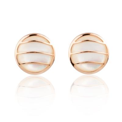 China BOHEMIA champagne color cowrie shell earring joyas round shape shell stud earrings bead earrings 925 for women bijuteria for sale