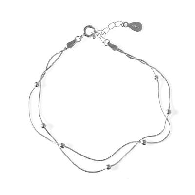 China Girls Charmed Bracelet 925 Silver Jewelry Snake Bone Double Layer Ball Bracelet Small Fresh Korean Version Simple Sweet FASHIONABLE for sale