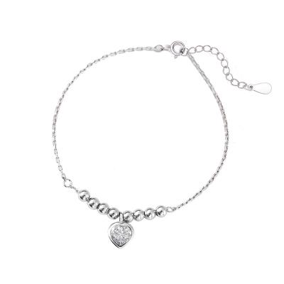 China FASHIONABLE fashion simple 925 zirconia bracelet bracelet beauty chain love bracelet girls sterling silver ball decorative beads bracelet for sale