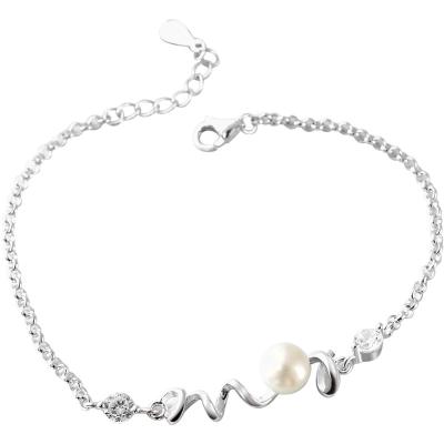 China FASHIONABLE college style bracelet 925 sterling silver simple fresh literary letter love sterling silver and bead bracelet for sale