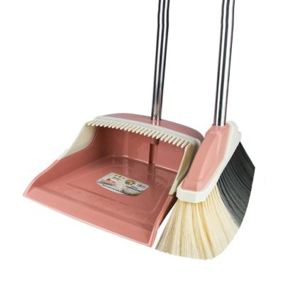 China Non-dusty dustpan cleaning set again broom dustpan suit suit hair broom multi-functional household soft foldable European broom eco-friendly for sale