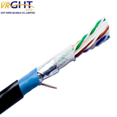 China 99.99% Bare Copper Outdoor Gray O.D., 6.0mm Cat 6 Ethernet FTP 0.57mmBC 23AWG Cable Te koop