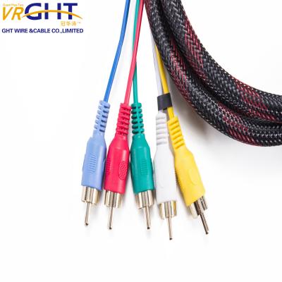 China TV Cables for PS4 / Projector / TV / PC 2k / 4k 3D HDTV to 5 RCA Cable Braiding en venta