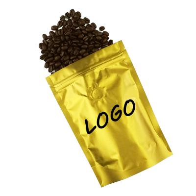 China Wholesale Moisture Proof Valve Durable Air Tight Gold Coffee Bags Factory Custom Coffee Bags Good for sale