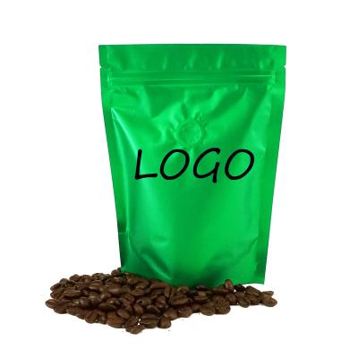 China High quality custom logo moisture proof competitive price coffee bag large capacity reuse valve green square bottom standup coffee bag for sale