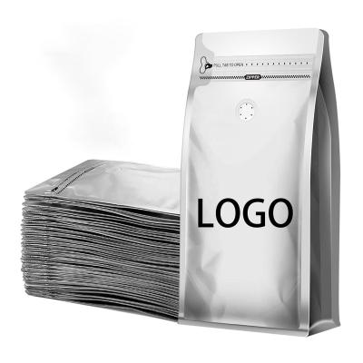 China Food Grade Compostable Tea Packaging Zipper Pouch Biodegradable Moisture Proof Custom Printed Flat Bottom Coffee Bag With Valve for sale