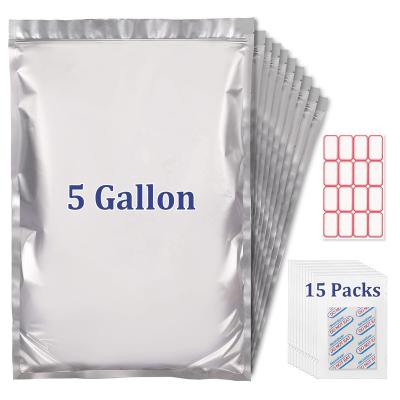 China Factory Sale 1 Gallon Food Storage 10x14 Vacuum Opaque Ziplock Silver Custom Custom Printed Smell Proof Mylar Bag for sale