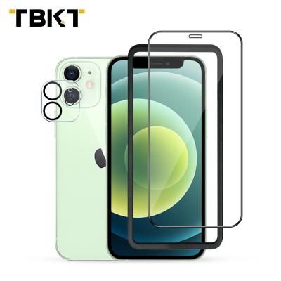 China Wholesale Mobile Phone Accessories 2.5D Lens Protector Silk Screen Printing Tempered Glass Screen Protector For iPhone 11 12 13 mini for sale