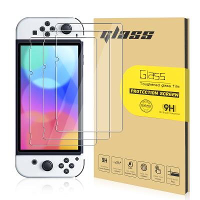 China Video Game Player 2021 New 0.33mm High Clear Tempered Glass Film 2.5D Screen Protector For Nintendo Switch OLED for sale