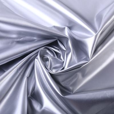 China Silver Taffeta Waterproof Polyester 210T Reflective Fabric-Waterproof Fabric Coating For Car Raincoat for sale