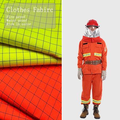 China Anti-Static PU Waterproof Coating For Tent Bag Oxford Flame Retardant Fluorescent Orange Checkered Conductive Fabric for sale