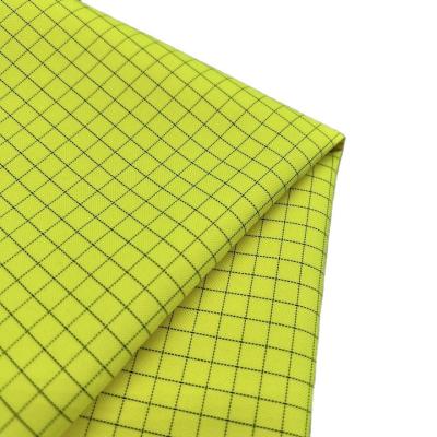 China Waterproof Flame Retardant Fabrics Waterproof PU Coating For Tent Oxford Fluorescent Yellow Checkered Conductive Fabric for sale