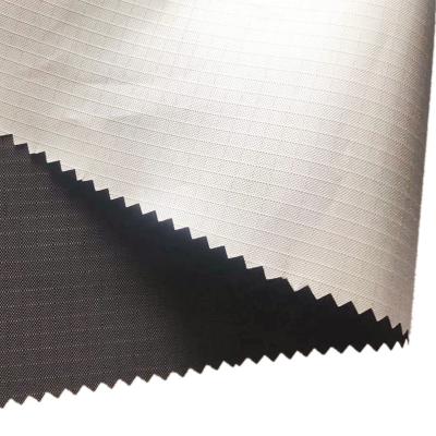 China Waterproof Blackout Light Checked Silver Coated Fabric Fabric 100% Polyester Recycled Fabric For Curtain for sale