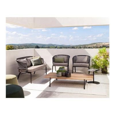 China Luxury Garden Aluminum Two Seat Sofa Rope Furniture Outdoor Nordic Style UV-resistant for sale