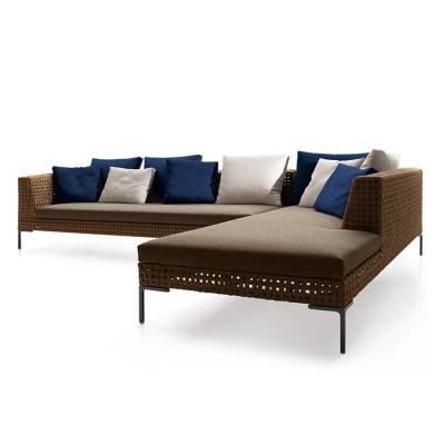 China UV-resistant Chinese Garden Luxury Sectional Sofa , Living Room Furniture Sofa Set Outdoor for sale