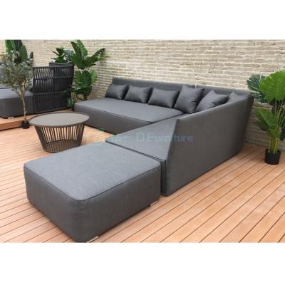 China Outdoor Waterproof Furniture L Shape Garden Modern Italian Lawn Luxury Hotel Design Sofa for sale