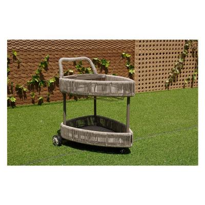 China UV-Resistant Outdoor Two Deck Movable Utility Round Rope Caster Dining Wheelbarrow for sale