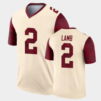 China Breathable College Football Jerseys CeeDee Lamb #2 Quilted Mens Uniform Top Shirts Sublimated Factory Outlets for sale