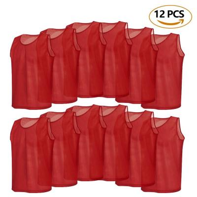 China 12 PCS Adult Quick Dry Football Quick Dry Soccer Jerseys Vests Scrum Practice Sports Vests Team Training Wear Breathable for sale