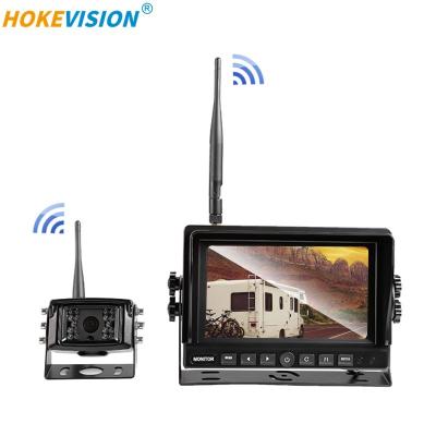 China Waterproof Forklift Camera Easy Install AHD 1080p 1ch 1ch Wireless Contusion 2.4g Reverse Camera System Helper With 7 Inch Monitor Display for sale