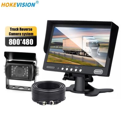 China OEM Heavy Duty RGB Auto Vehicle Truck Security CCTV Semi Split Screen HD 7inch Backup Reverse Monitor With Camera For Truck Vans Bus for sale