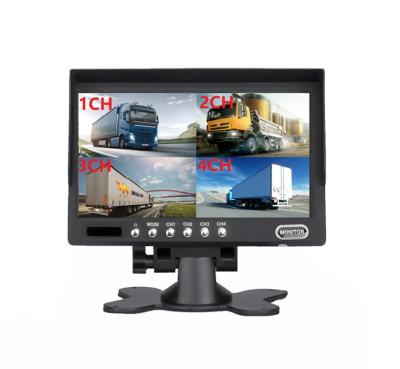 China Mini Bus 12V Family Car Truck Rear View 24V Heavy Duty 4 Ways 4ch LCD Monitor Universal Vehicle HD TFT Truck Color 7 Inch 7