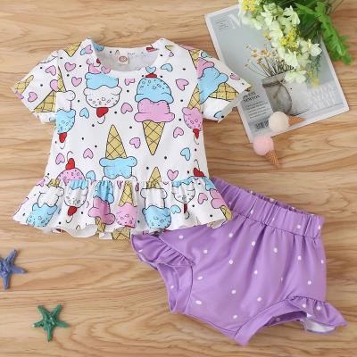 China Vintage Newborn Baby Clothes Set Newborn Baby Kids Girl Floral Tops +Bow PP Shorts Outfits Clothing Set for sale