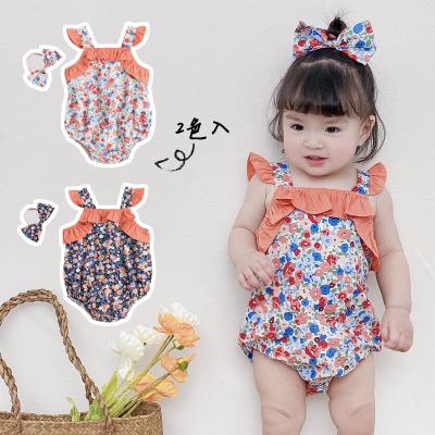 China Fly Short Sleeve Baby Bodysuits Summer Cotton Floral Rompers and Overalls Baby Rompers Wholesale for sale