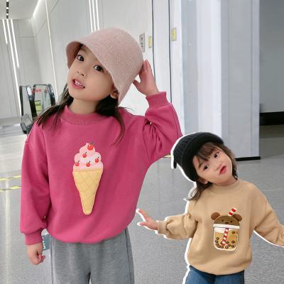 China 2021 Autumn Girls Brand Clothes Children's Breathable Hoodies And Sweatshirts Girl Ice Cream Sweatshirts for sale