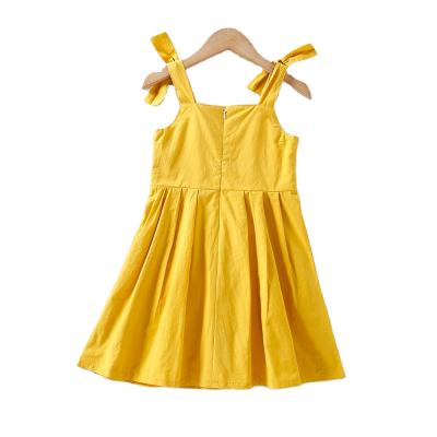 China New Fashion Breathable Summer Girls Sleeveless Dress Beautiful Bow Belt Casual Dress 2021 Summer Dress Girls New for sale