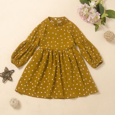 China Spring Plus Size Autumn Casual Baby Girls Clothes Dot Print Long Sleeve Dress Kids Toddler Girls Sunbathing for sale