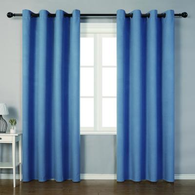 China Blackout Custom design plain printing blackout cheap wholesale window curtains for room for sale