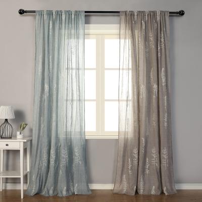 China Blackout Wholesale European Embroidered Design Living Room Window Sheer Curtains Drapes Voile Curtain fabric for sale